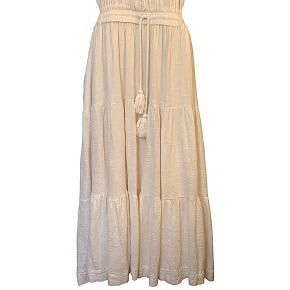 OLIA Ivory Cotton Gauze Backless Dress Size XL - Picture 8 of 14